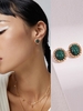 B23Minimalist French series, sterling silver malachite temperament niche light luxury retro high-end earrings