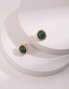 B23Minimalist French series, sterling silver malachite temperament niche light luxury retro high-end earrings