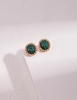 B23Minimalist French series, sterling silver malachite temperament niche light luxury retro high-end earrings