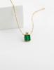 B16Minimalist French series, sterling silver natural malachite fashion retro original design necklace